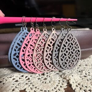 Hand Painted  Weightless Teardrop Earrings